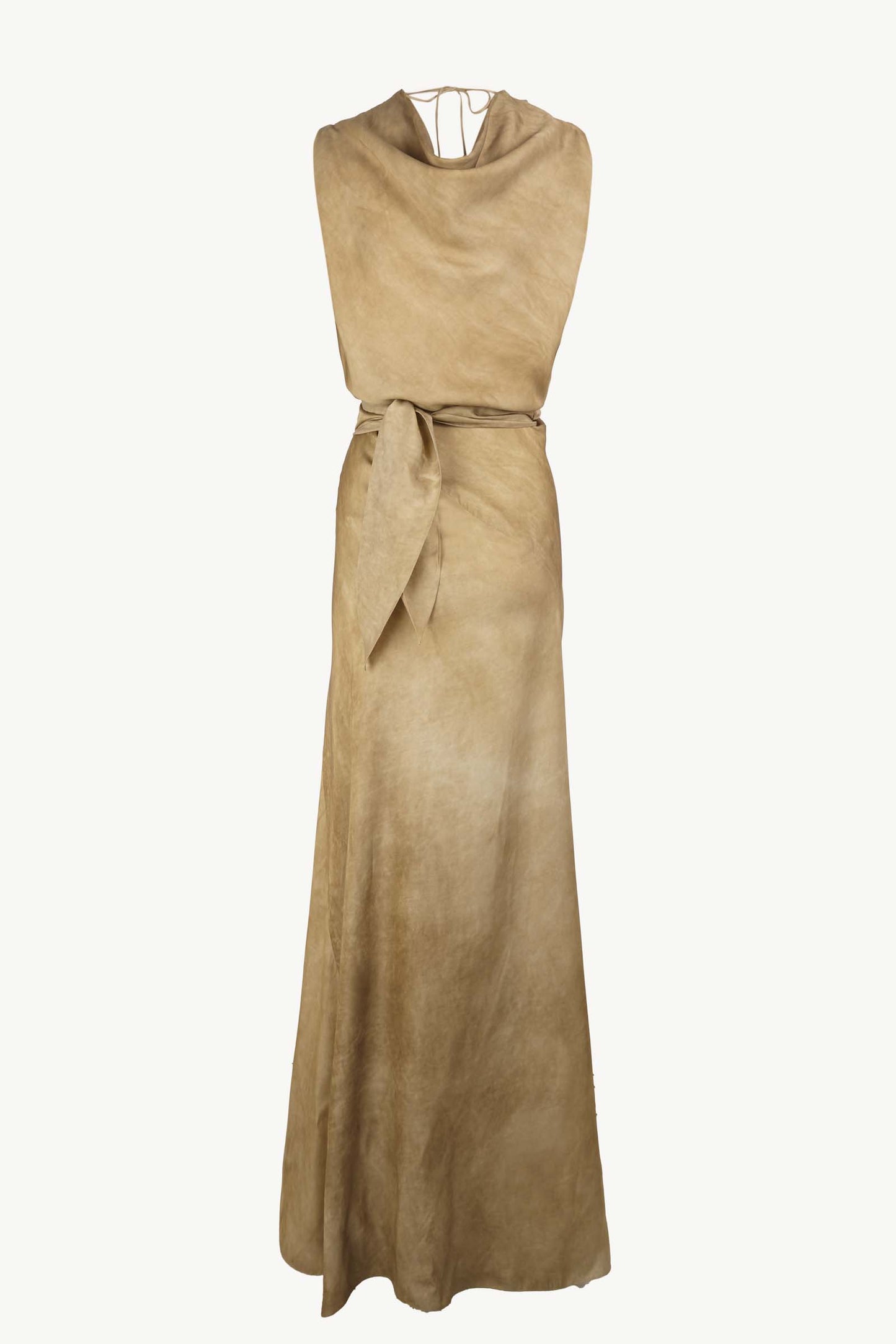 Opale, long bronze maltinto dress