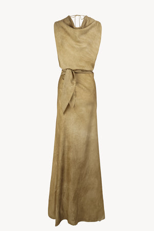 Opale, long bronze maltinto dress