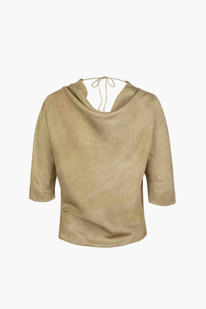 Opale, top asimetrico bronce maltinto