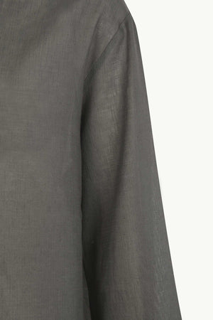 Raoul, camisa de algodon y lino gris oscuro