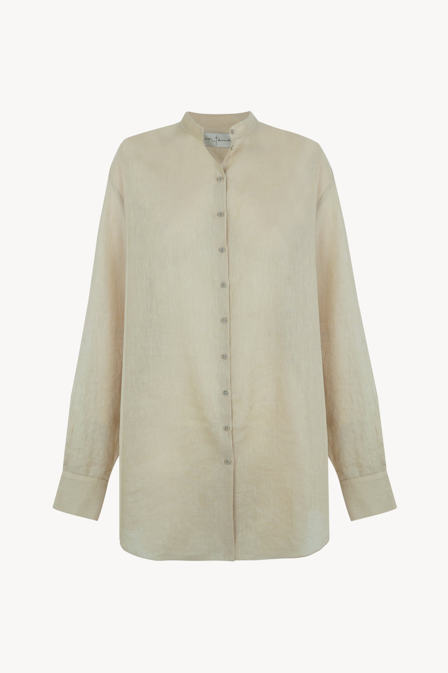 Raoul, camisa de algodon y lino salvia