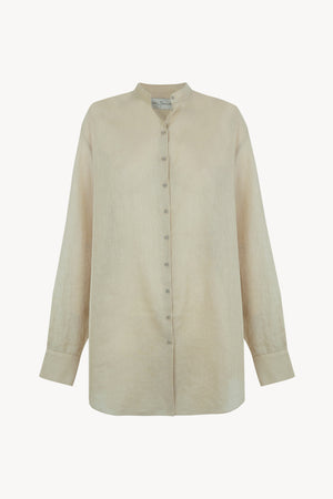 Raoul, camisa de algodon y lino salvia