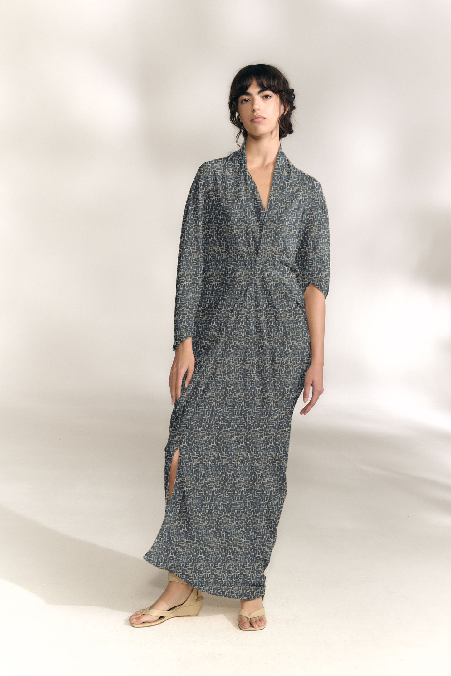 Mayu, vestido de seda astra print