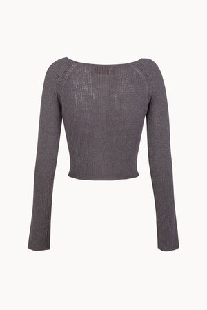 Sylva, cardigan de punto gris malva