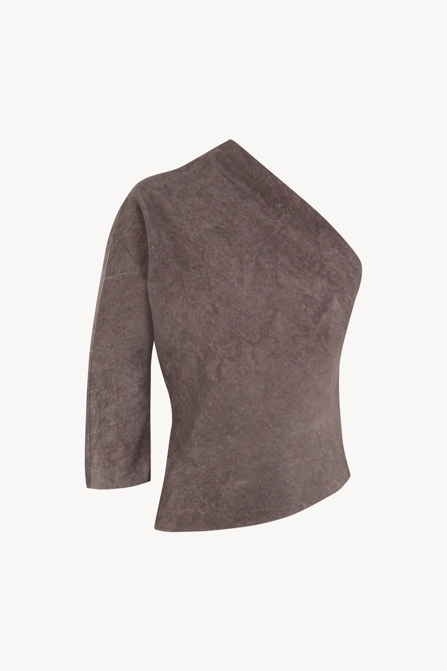 Sabina, top asimetrico gris malva maltinto