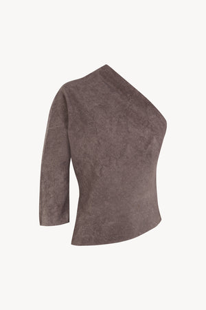 Sabina, top asimetrico gris malva maltinto