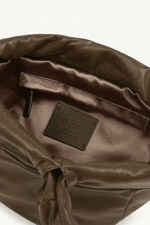 Sack S, khaki small leather bag