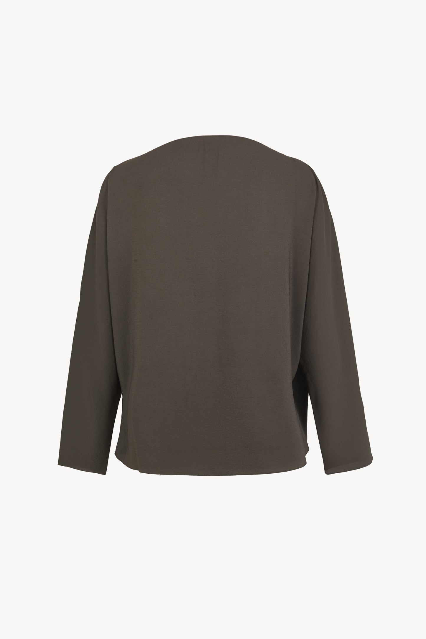 Sara, dark grey crossed silk top