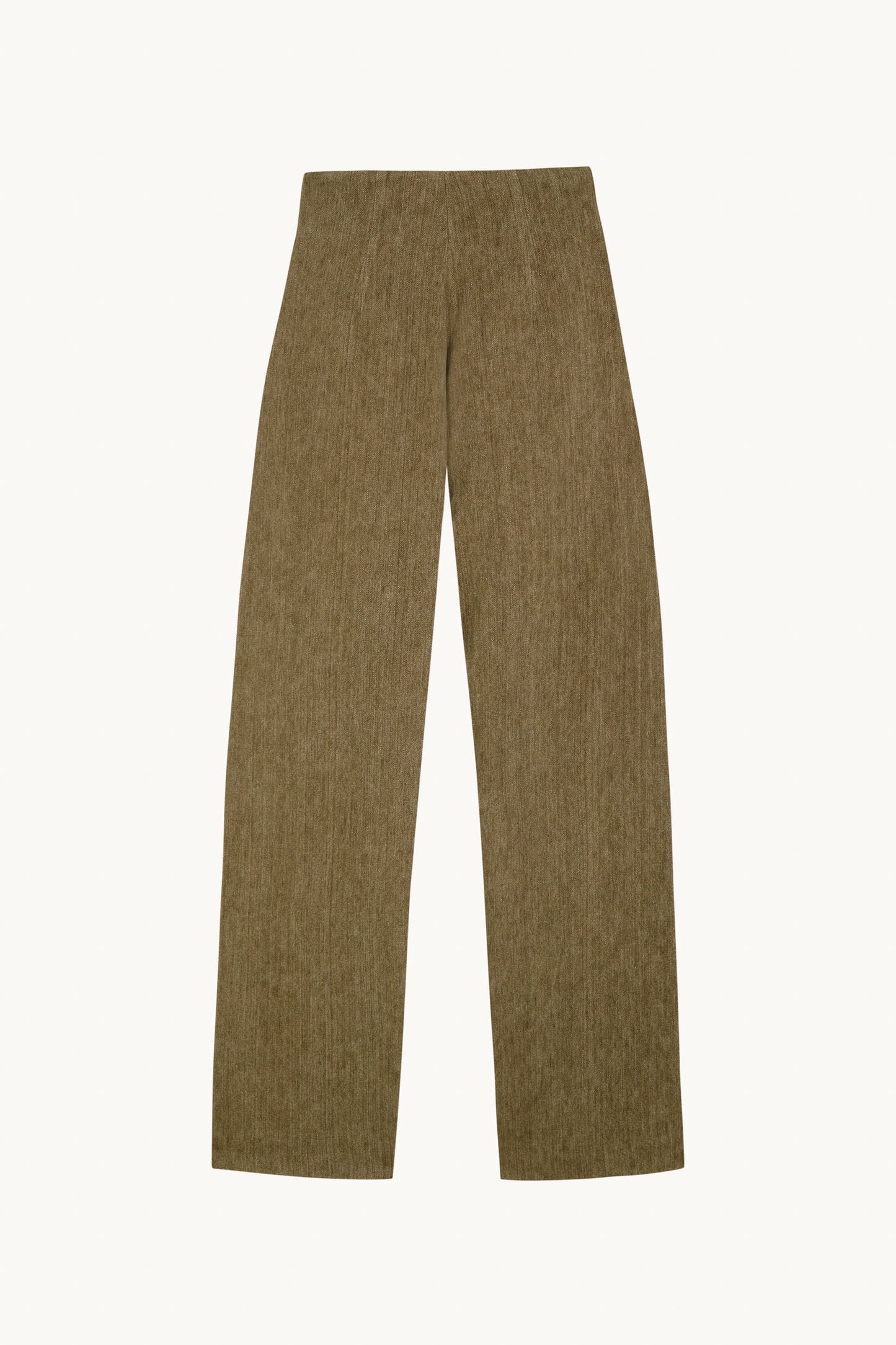 Tourmaline, khaki jacquard linen trousers