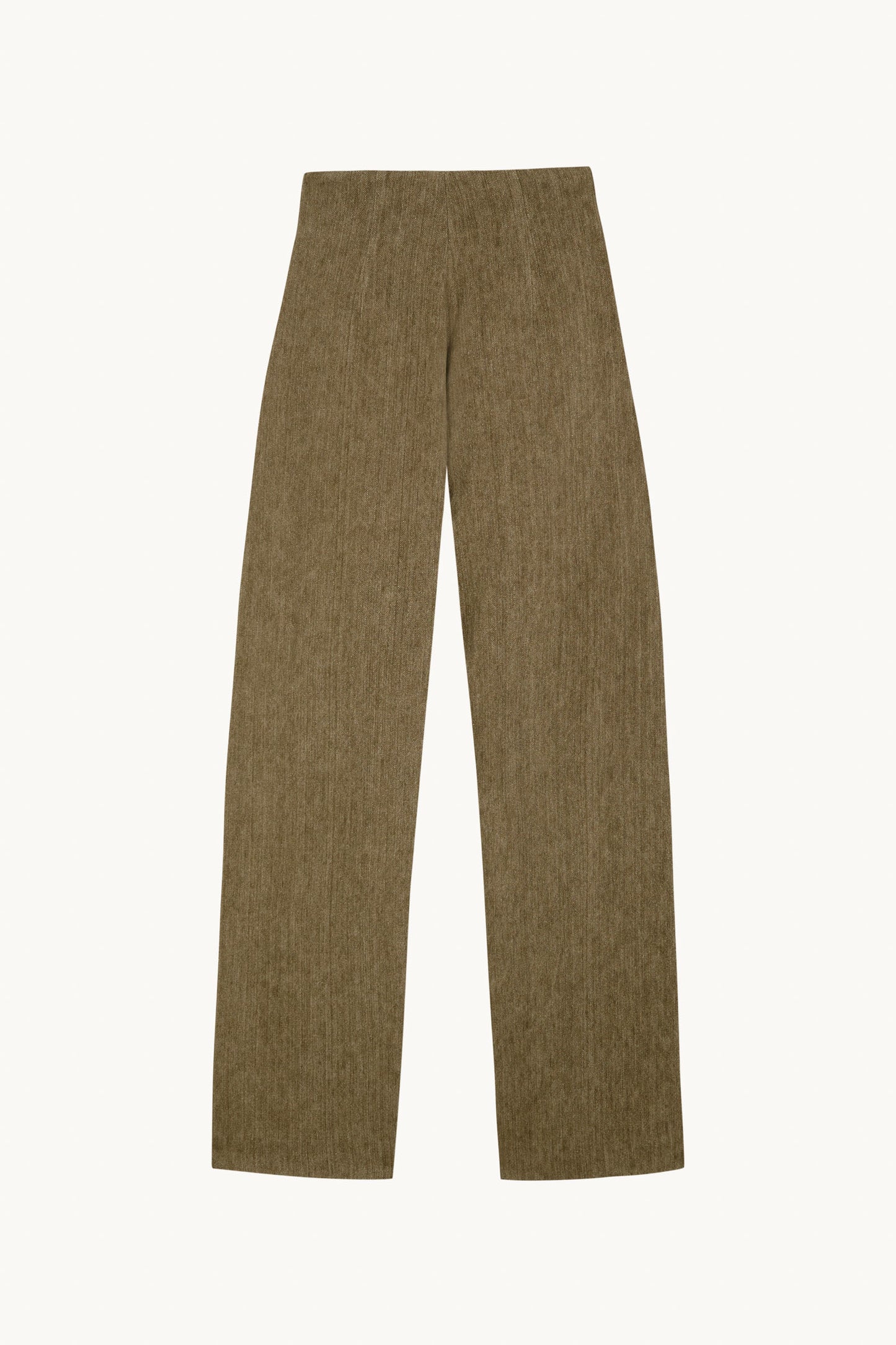Tourmaline, khaki jacquard linen trousers