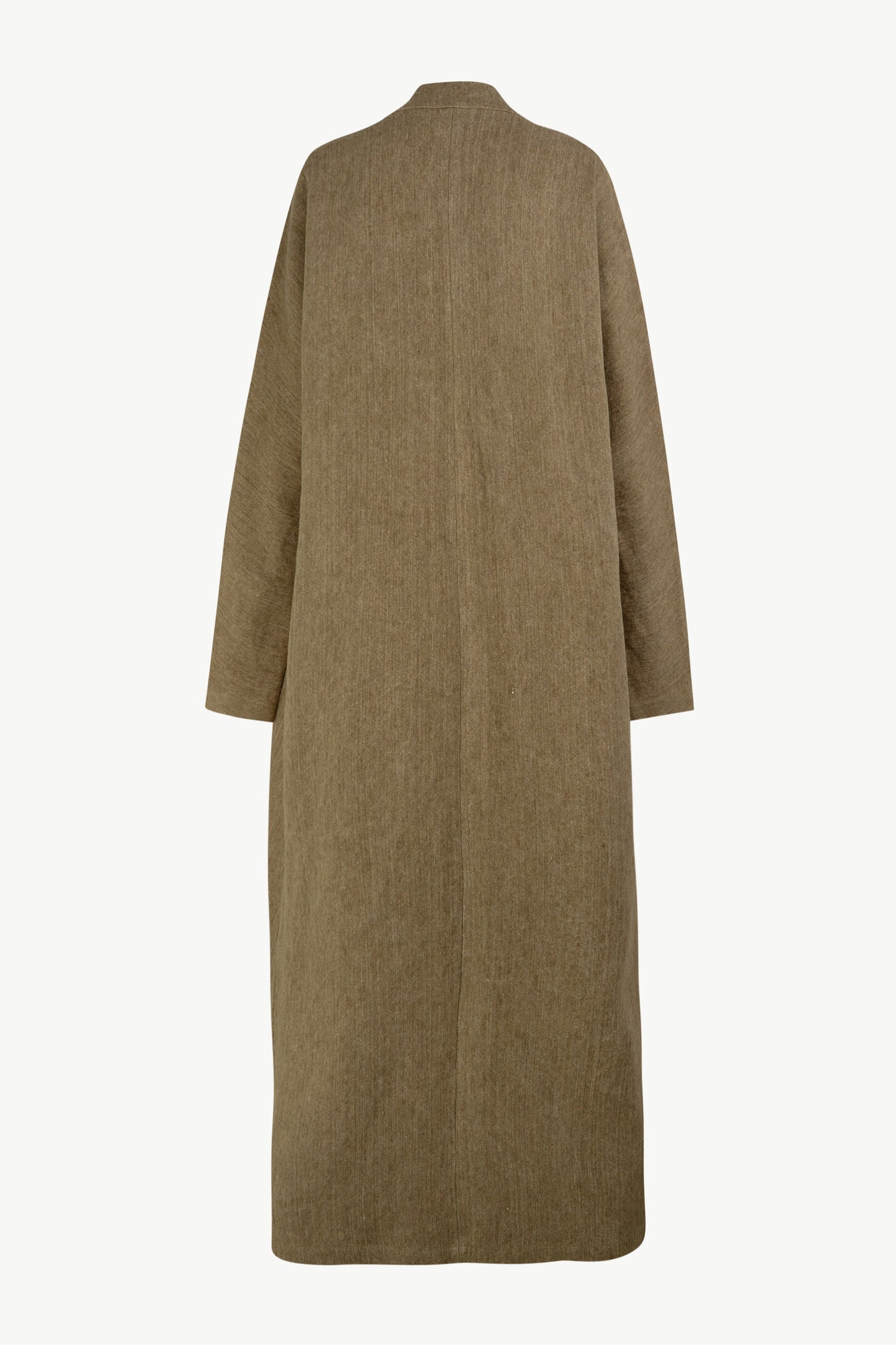 Tourmaline, khaki jacquard linen coat