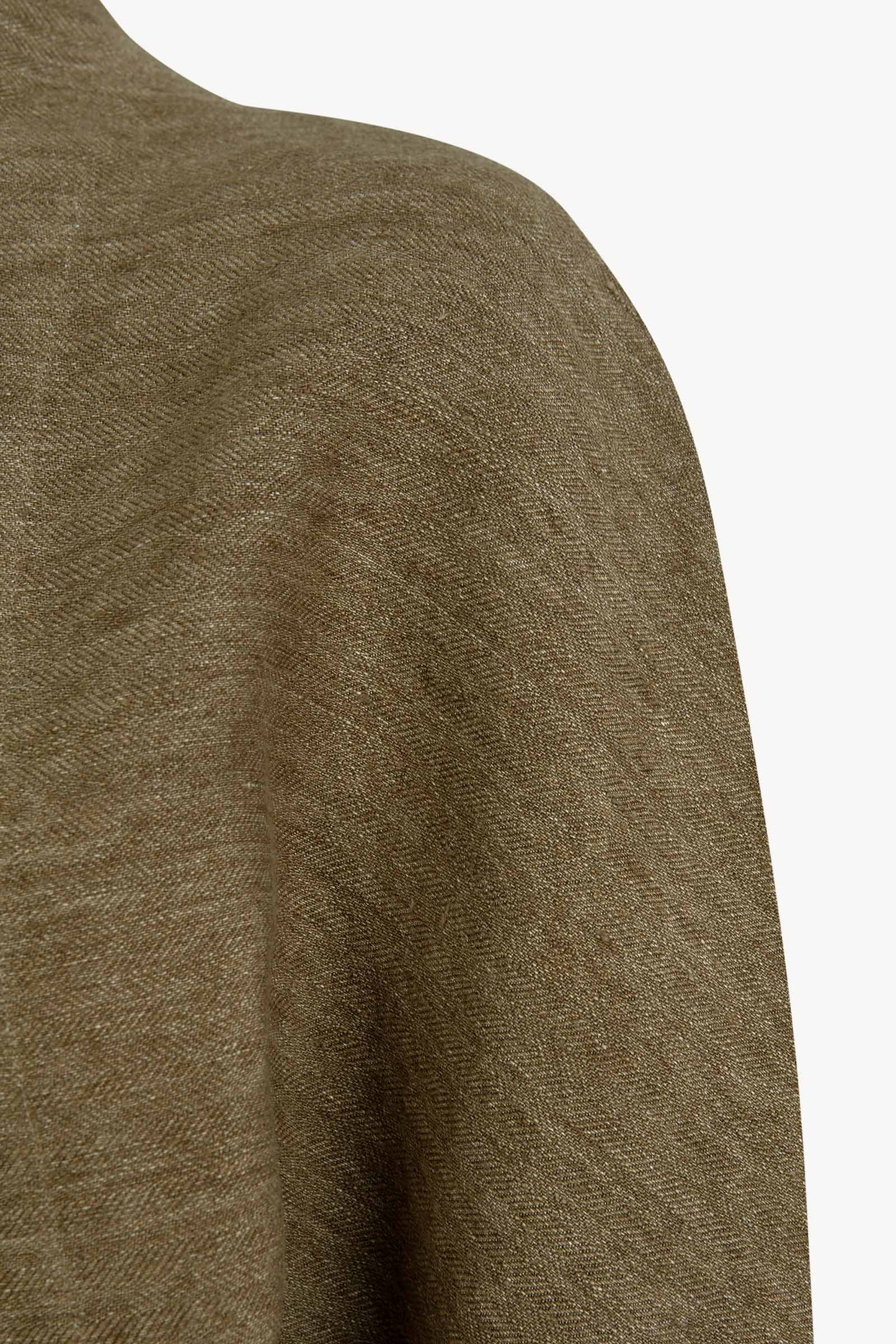 Tourmaline, chaqueta corta de lino jacquard kaki tostado