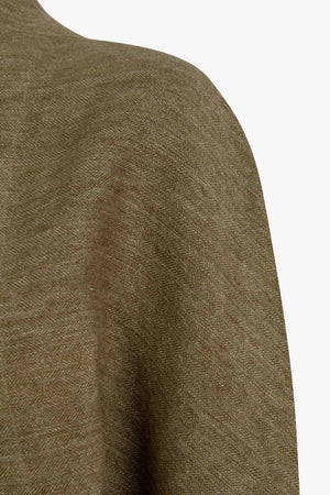 Tourmaline, chaqueta corta de lino jacquard kaki tostado