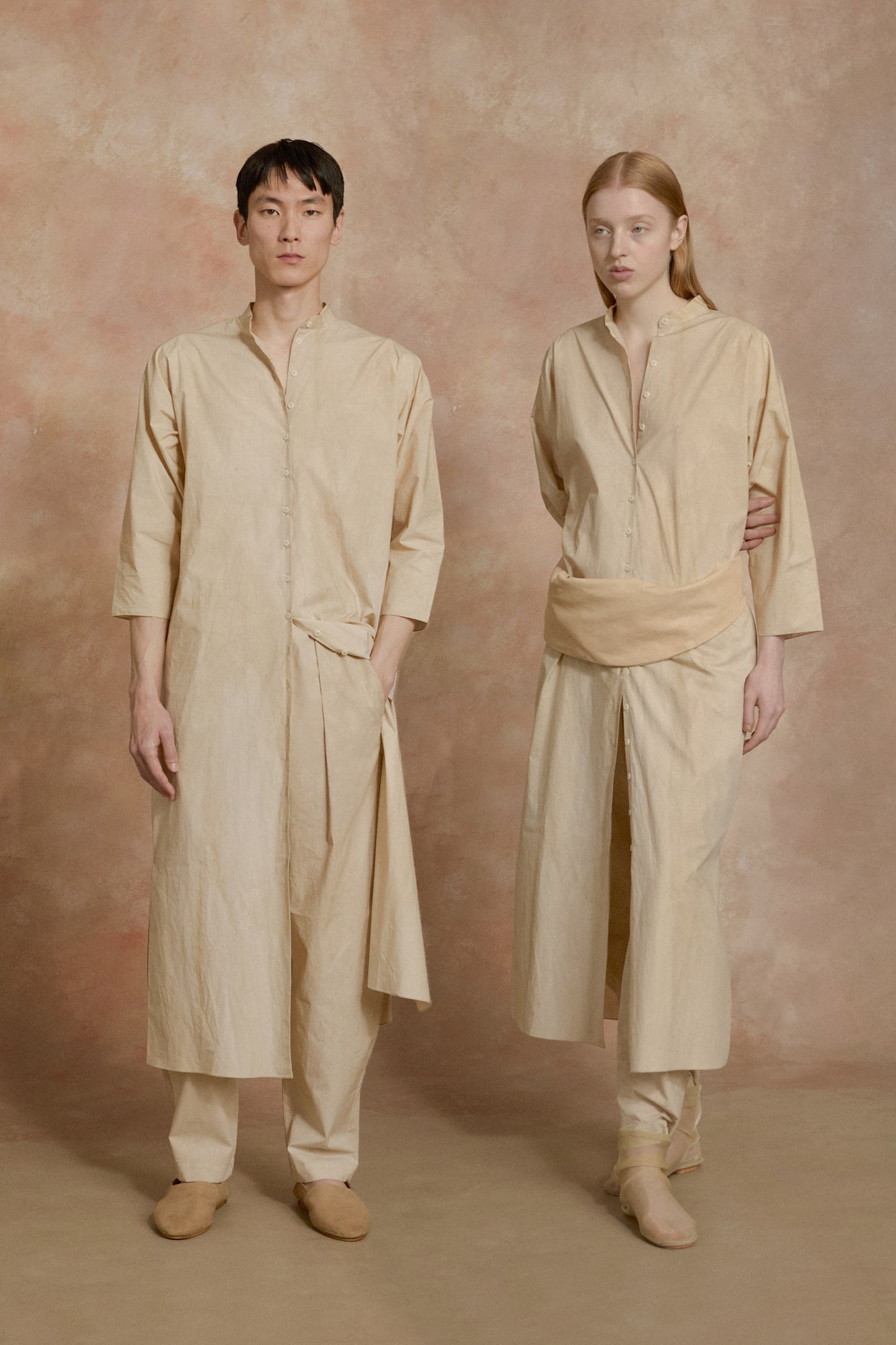 Ono, fade beige shirt dress