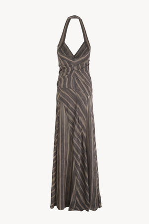 Ursula, vestido largo de seda orea print