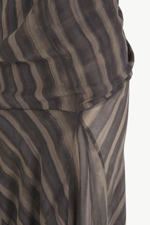 Ursula, vestido largo de seda orea print