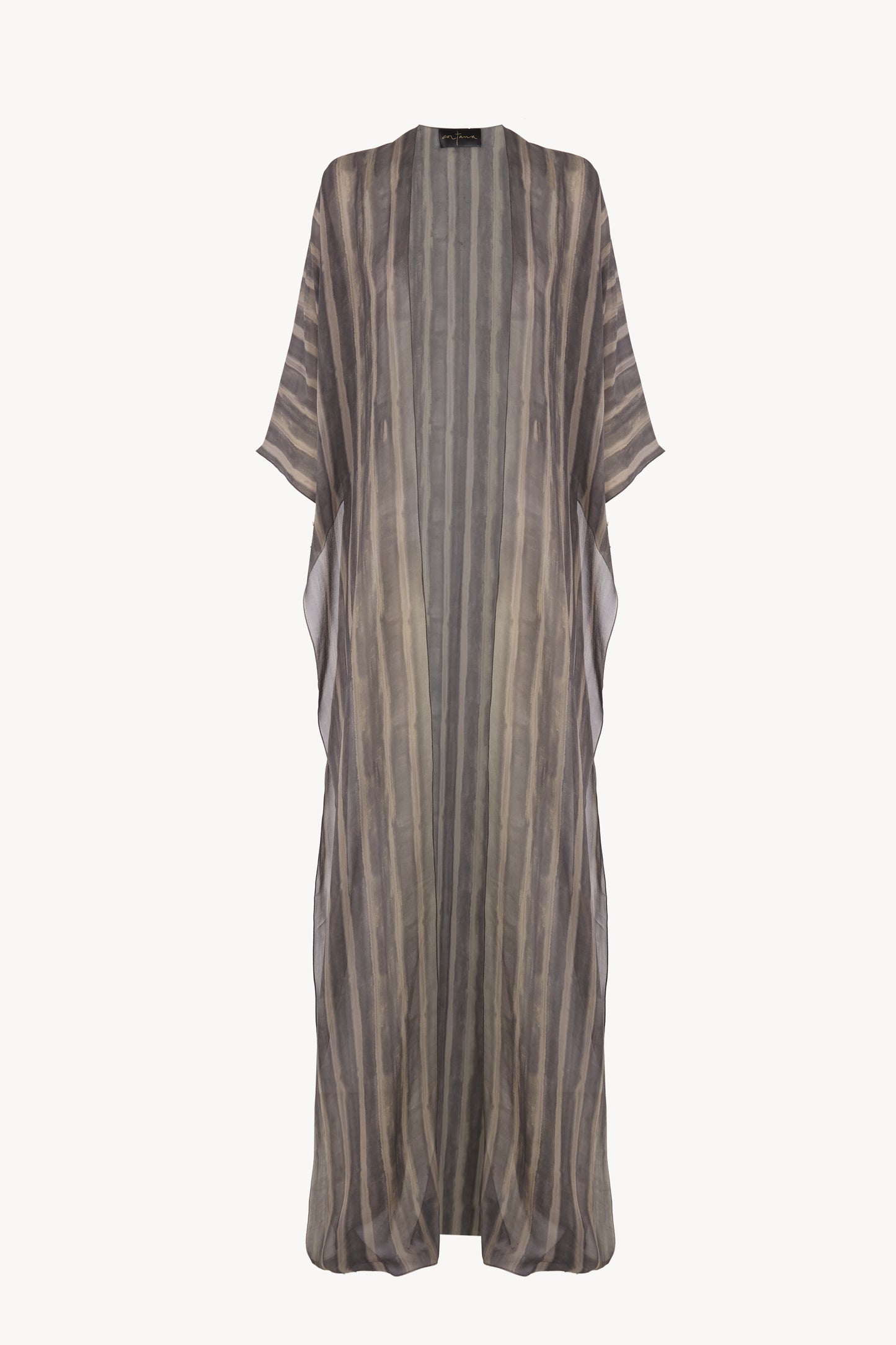 Ursula, orea print silk flowing long jacket