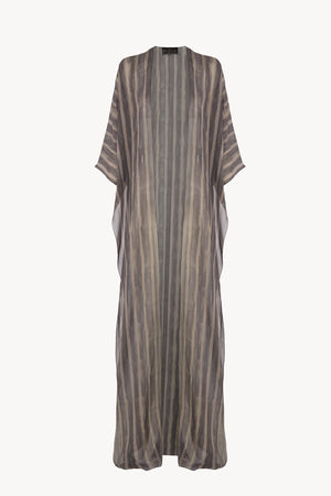 Ursula, orea print silk flowing long jacket