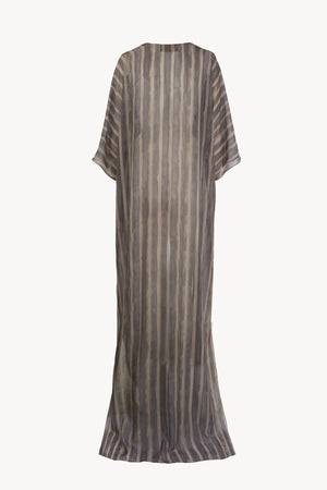 Ursula, orea print silk flowing long jacket