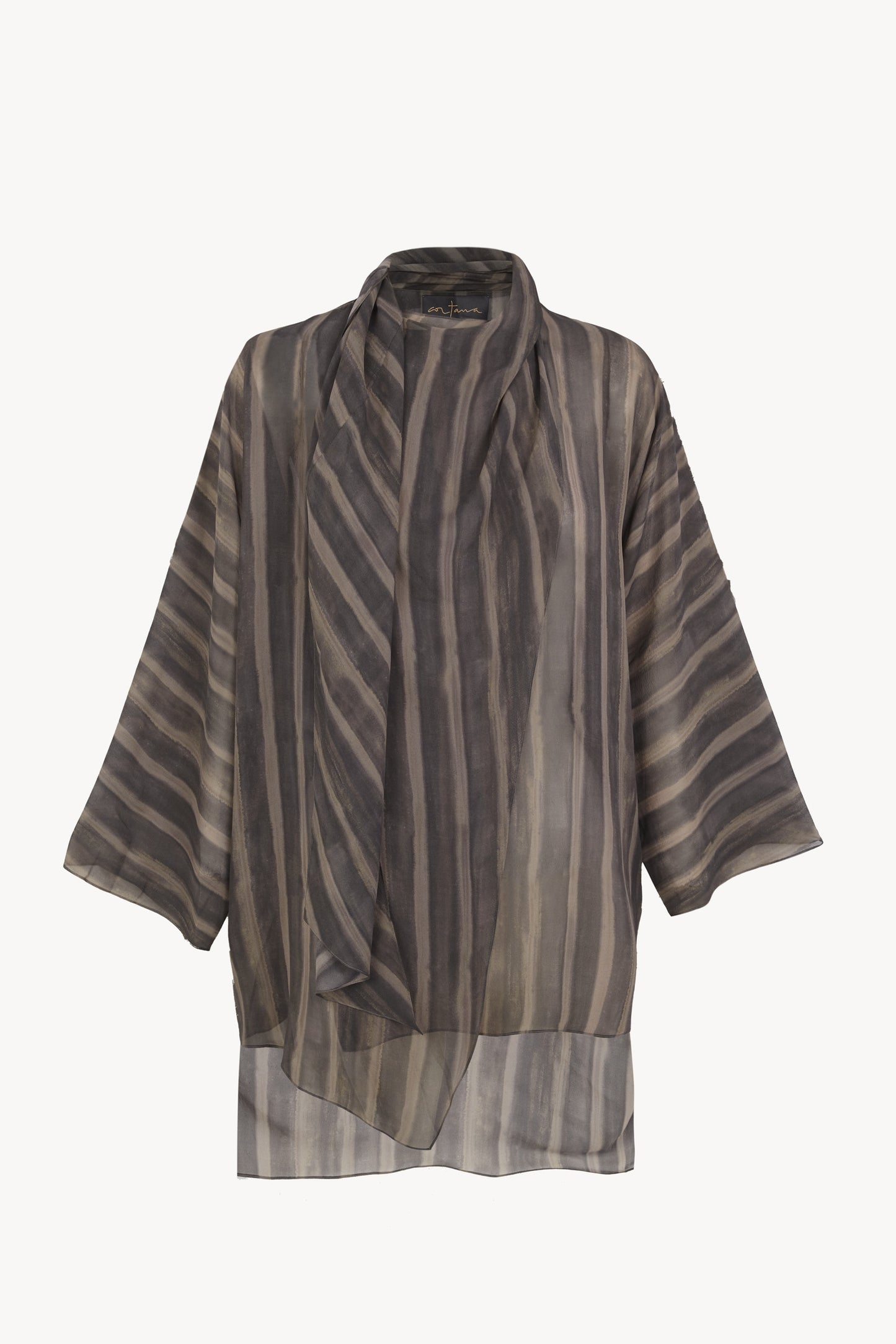 Ursula, orea print silk wrap blouse