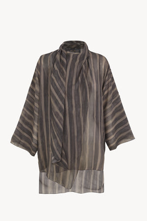 Ursula, orea print silk wrap blouse