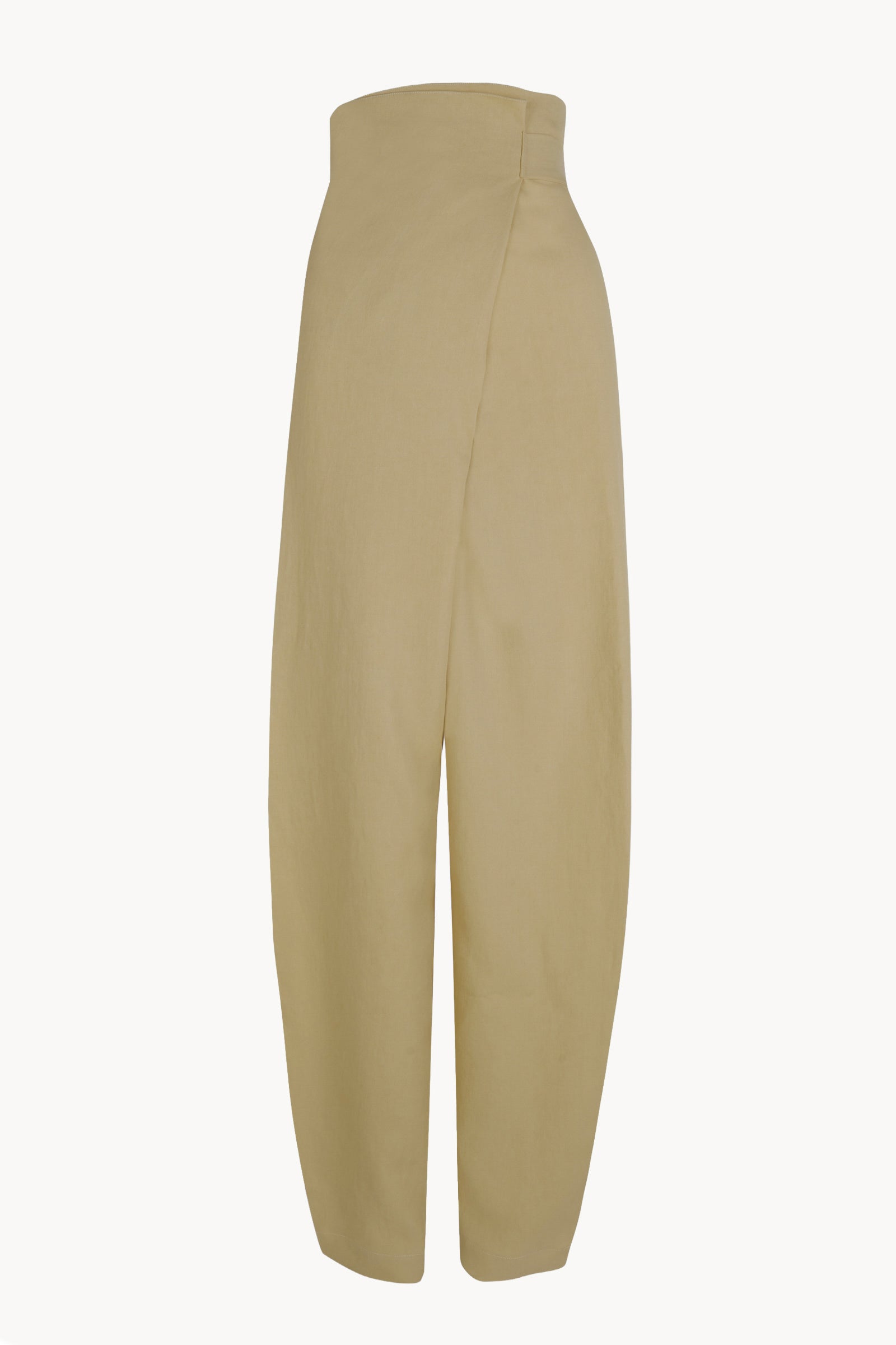 After, beige virgin wool and linen trousers