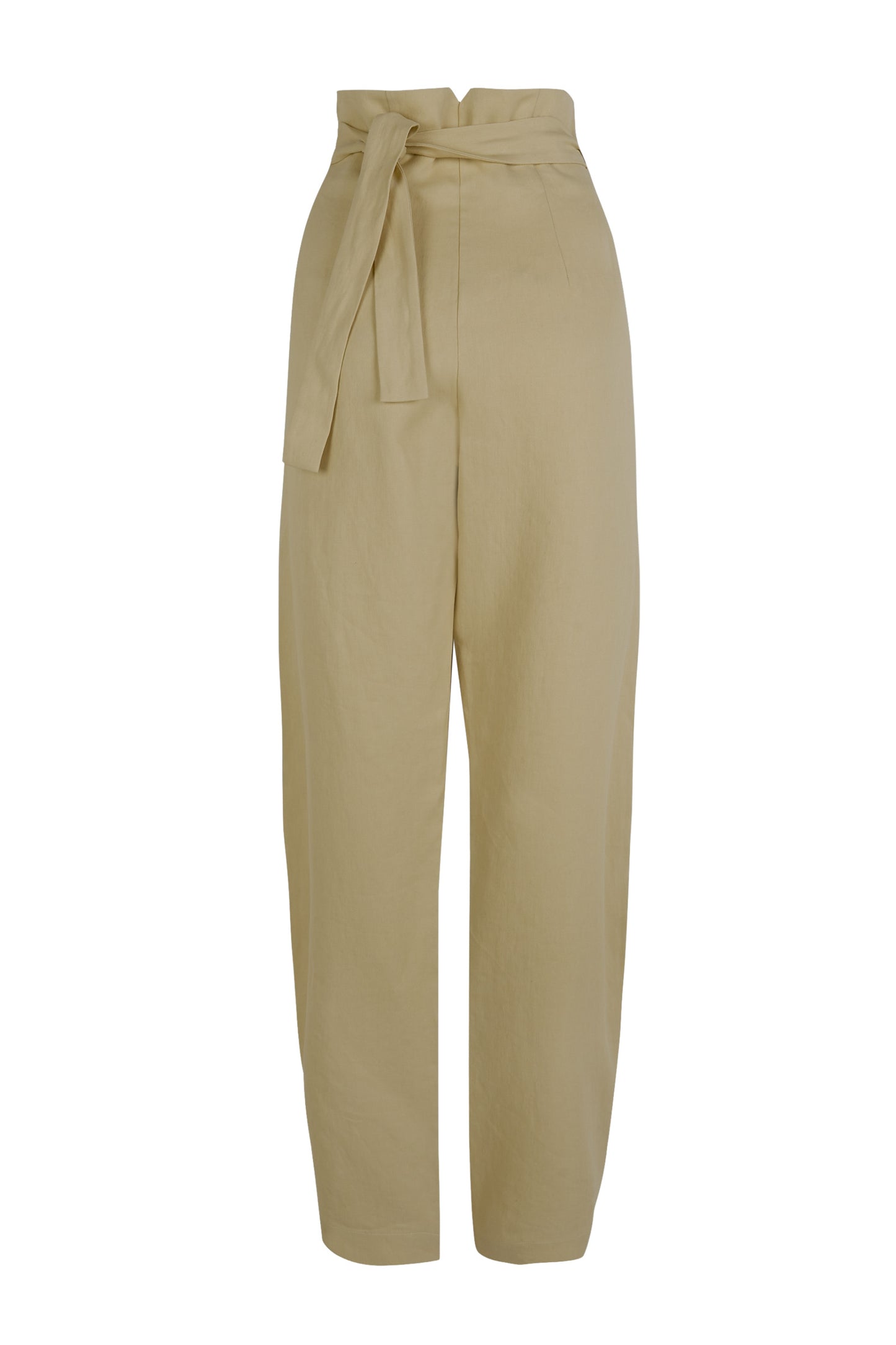 After, beige virgin wool and linen trousers