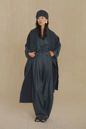 Ahora, vintage blue virgin wool trousers