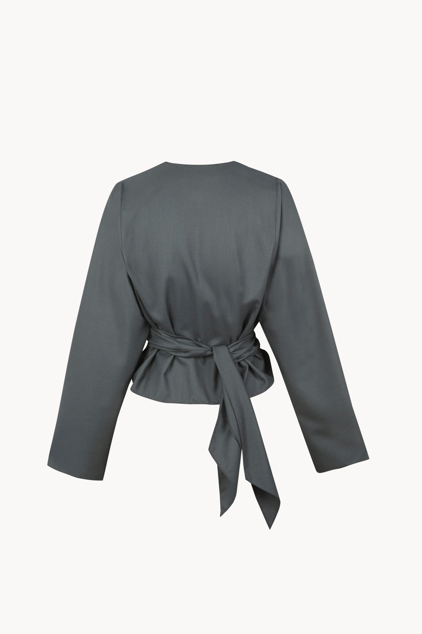 Ahora, vintage blue virgin wool crossover top