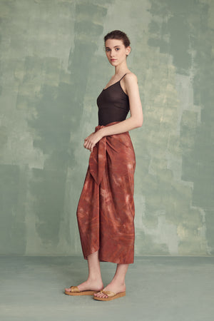 Lisa, lizeth print silk pareo skirt