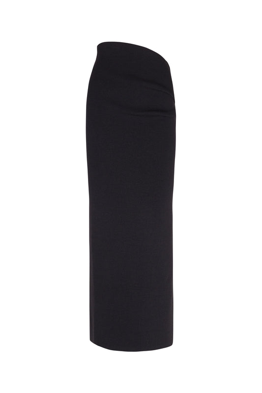 Airi, black silk knit skirt