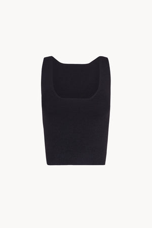 Airi, black silk knitted top