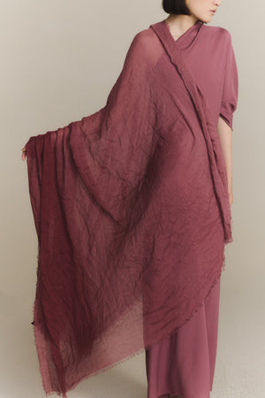 Elara, foulard bicolor rojo carmesi