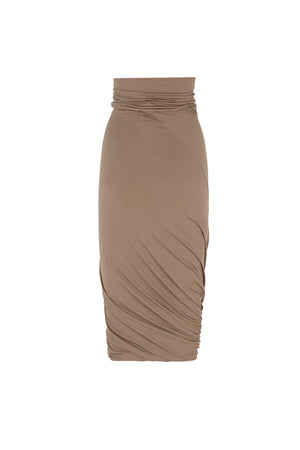 Alice, cocoa stretch cupro skirt