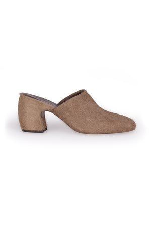 Alice, mule in brown brushed suede