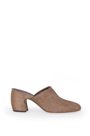 Alice, mule in brown brushed suede