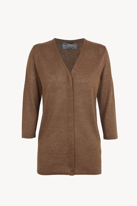 Alon, cinnamon linen and silk cardigan