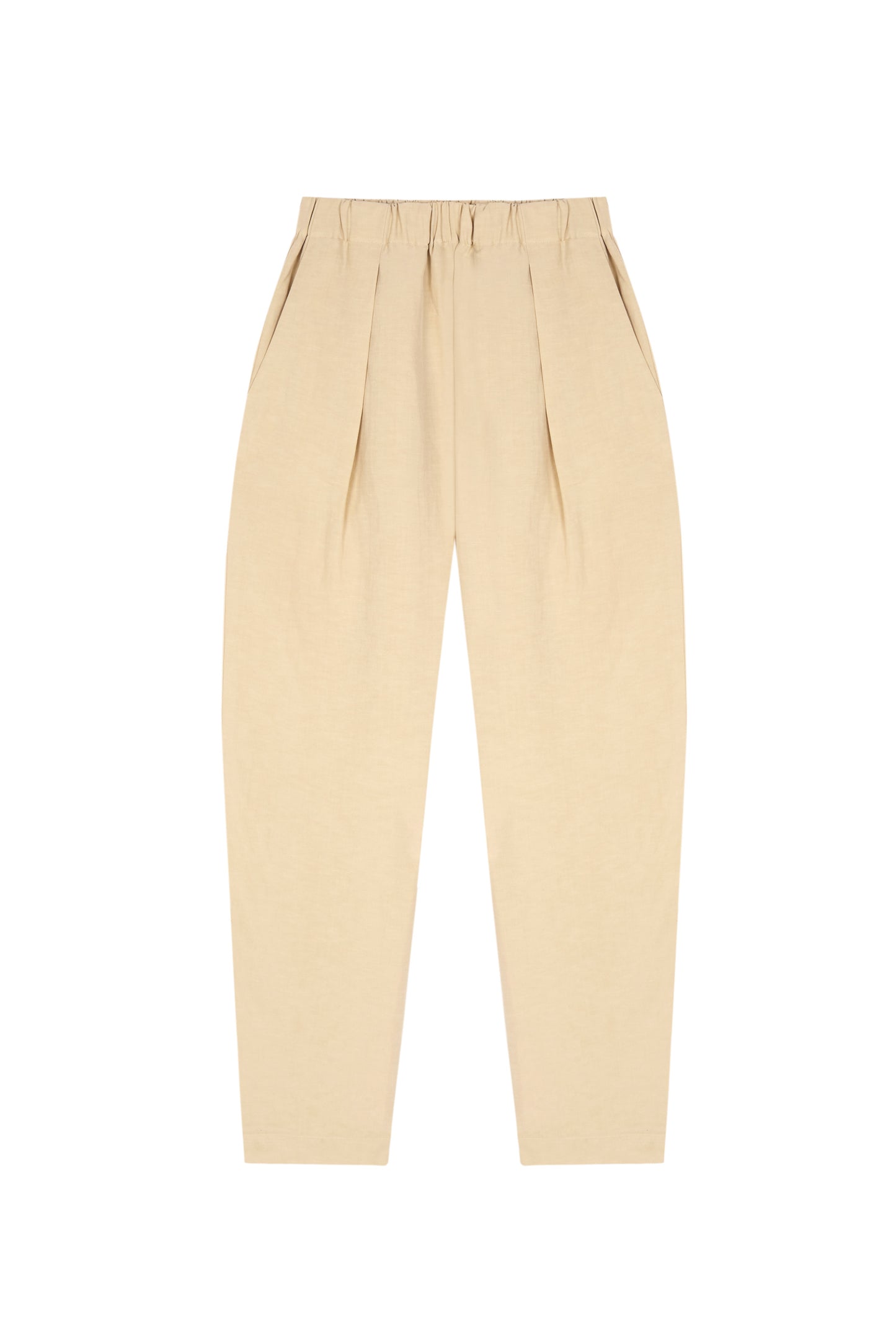 Ama, beige linen and silk pants