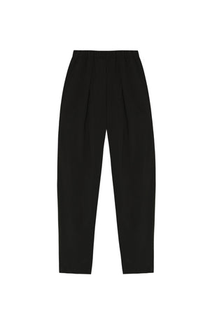 Ama, black linen and silk pants