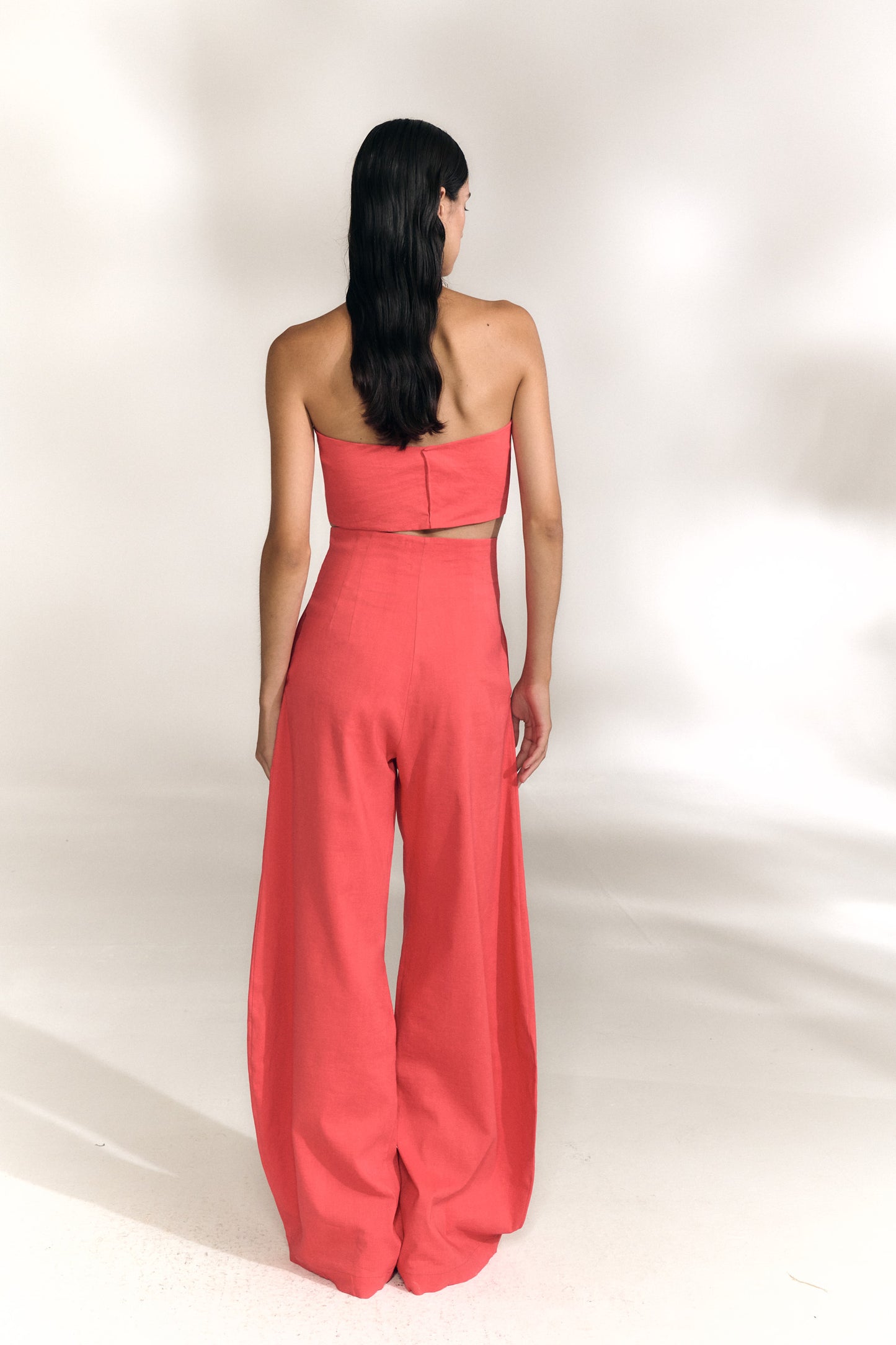 Aman, top palabra de honor rojo coral