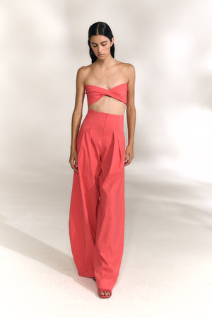 Aman, top palabra de honor rojo coral