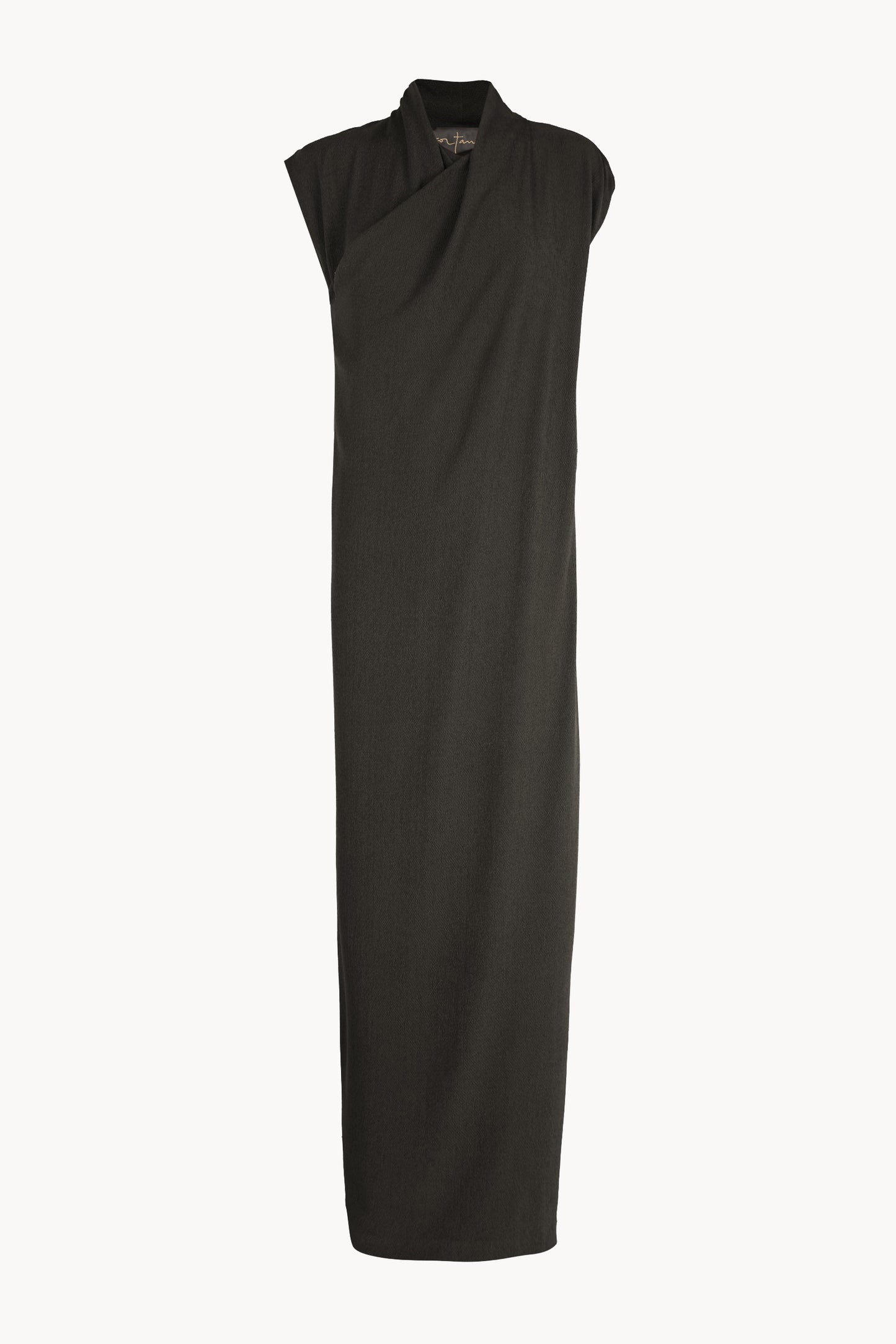 Amanita, vestido largo de seda stretch charcoal