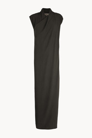 Amanita, vestido largo de seda stretch charcoal