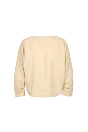 Amelia, loose top in beige linen and silk