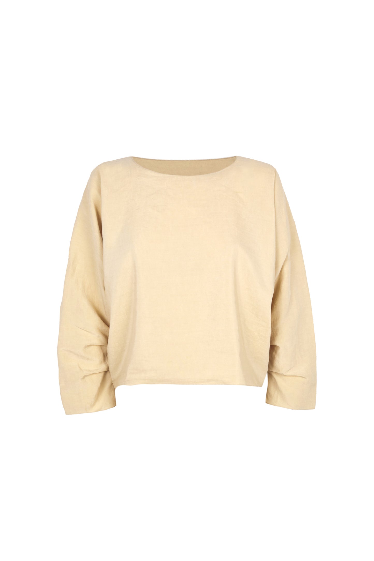 Amelia, loose top in beige linen and silk