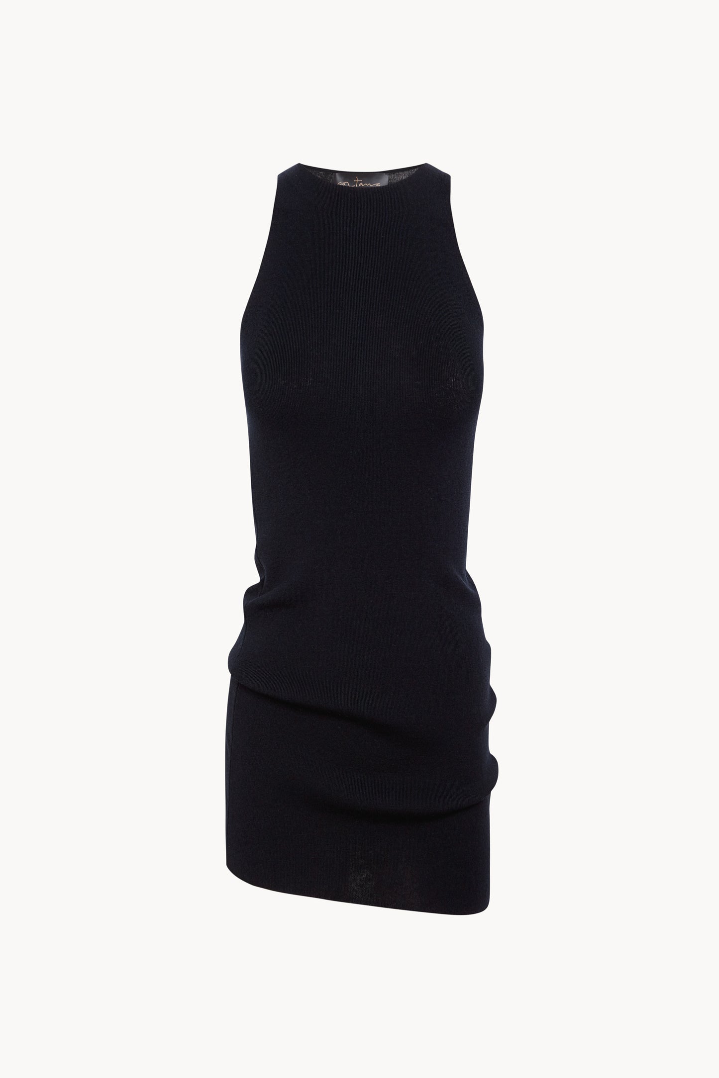 Anele, top de punto de seda y algodon azul marino