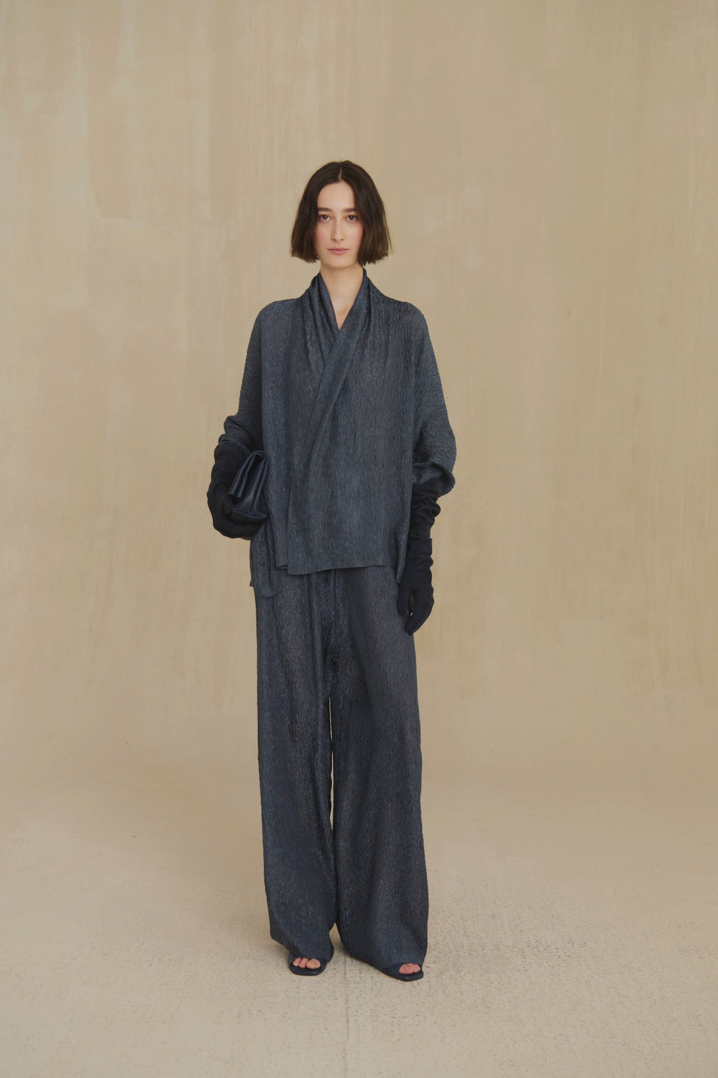 Anhelo, blue chiffon silk jacket