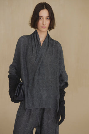 Anhelo, blue chiffon silk jacket