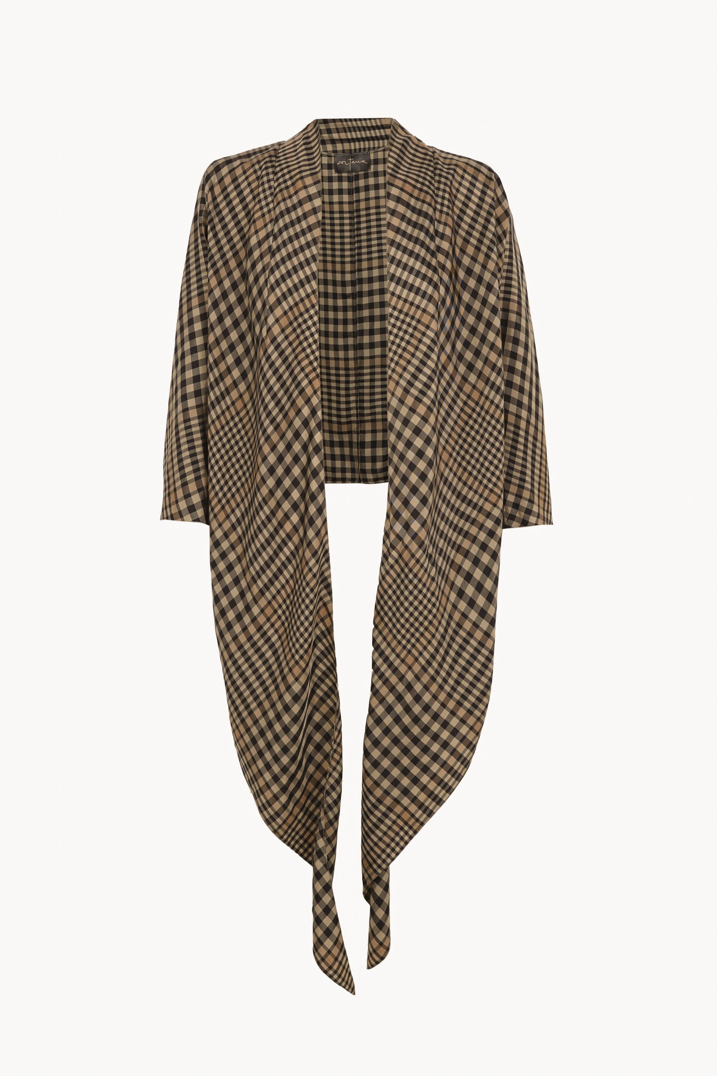 Antes, chaqueta a cuadros de cupro