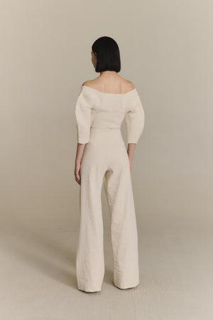 Ara, off white crossed crop top